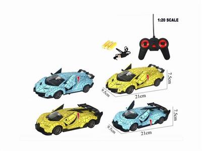 1:24 crack remote control one key to open the door simulation sports car; forward, backward, left turn, right turn, stop; 2 models each with 2 colors mixed