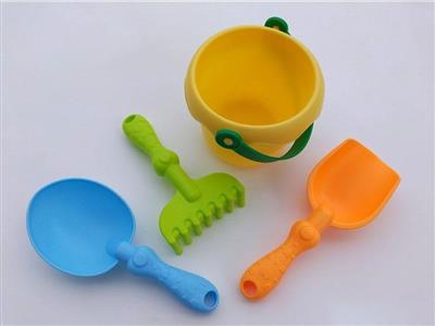 Soft Rubber Beach Tool Bucket 4PCS