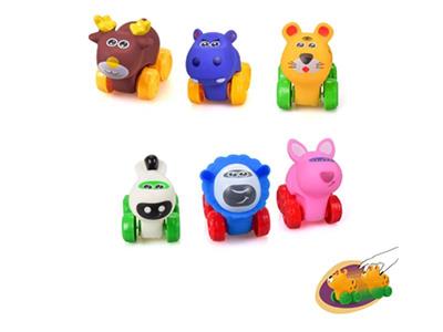 Vinyl animal car (soft rubber sliding) 2 mixed